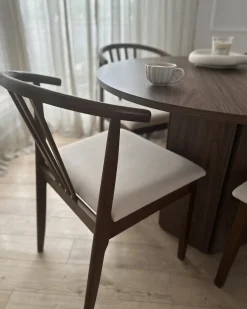 Set di 2 sedie da pranzo CRAIG Legno Marrone scuro/Beige