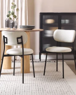 Set di 2 sedie da pranzo CASEY Tessuto Beige chiaro