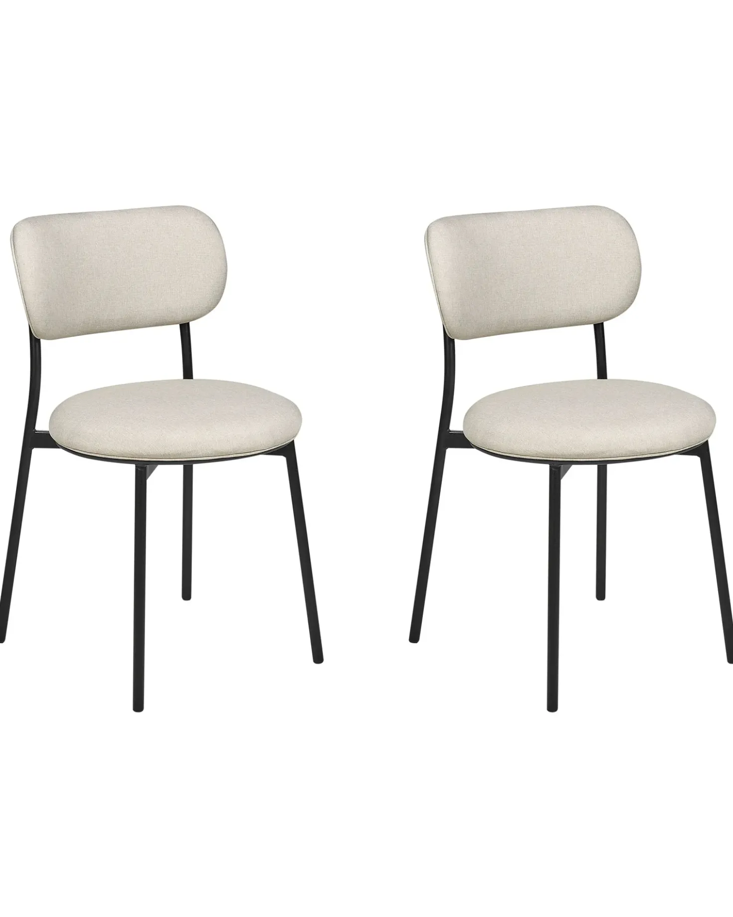Set di 2 sedie da pranzo CASEY Tessuto Beige chiaro