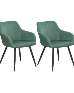 Set di 2 sedie da pranzo CASMALIA Velluto Verde scuro