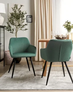 Set di 2 sedie da pranzo CASMALIA Velluto Verde scuro