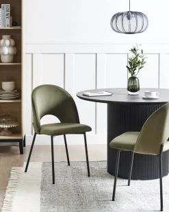 Set di 2 sedie da pranzo COVELO Velluto Verde scuro