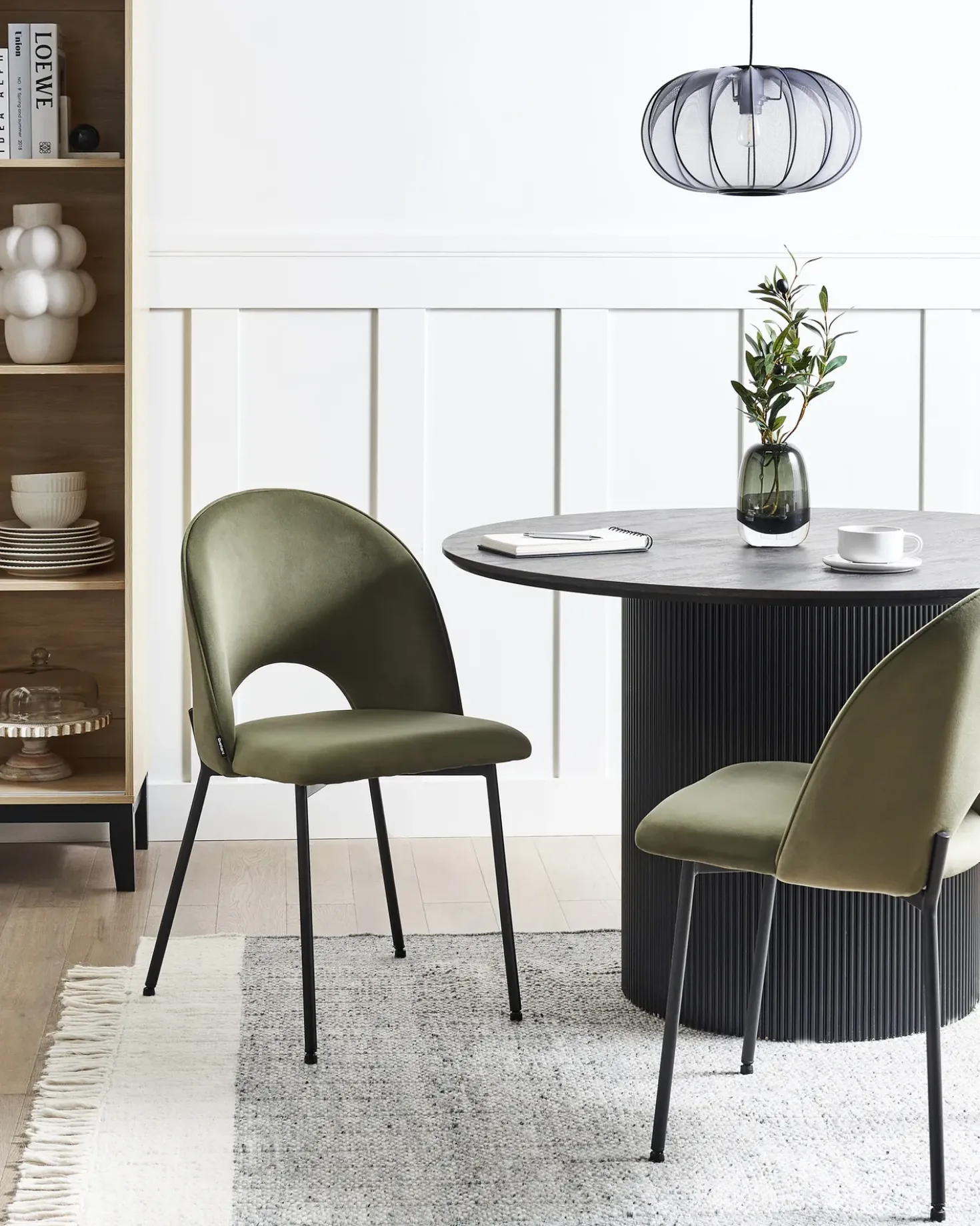 Set di 2 sedie da pranzo COVELO Velluto Verde scuro