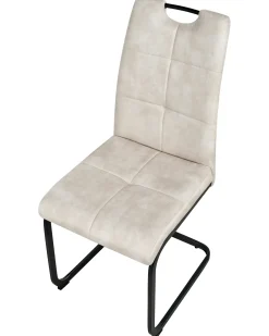 Set di 4 sedie da pranzo CISCO Tessuto Beige chiaro