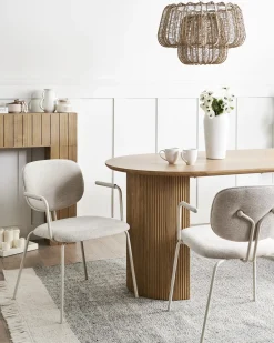 Set di 2 sedie da pranzo CARILLE Ciniglia Beige chiaro