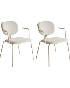Set di 2 sedie da pranzo CARILLE Ciniglia Beige chiaro