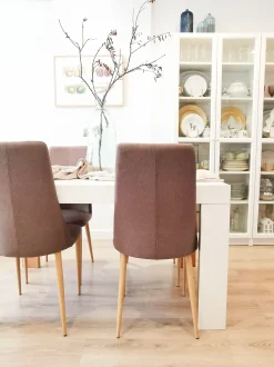 Set di 2 sedie da pranzo CLAYTON Tessuto Tortora
