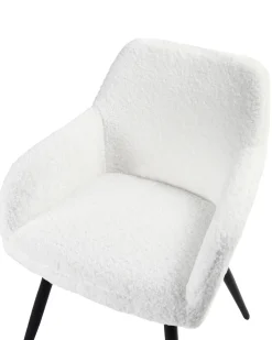 Set di 2 sedie da pranzo CASMALIA Bouclé Bianco sporco