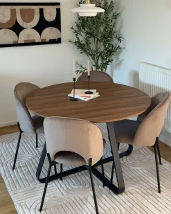 Set di 2 sedie da pranzo COVELO Velluto Tortora