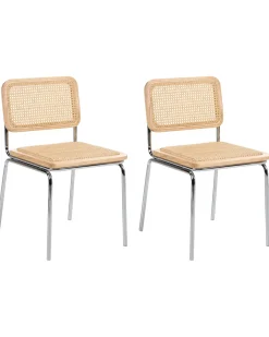 Set di 2 sedie da pranzo CORVALLIS Rattan sintetico (PE) Marrone chiaro