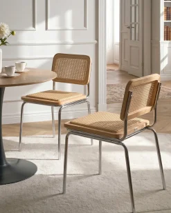 Set di 2 sedie da pranzo CORVALLIS Rattan sintetico (PE) Marrone chiaro