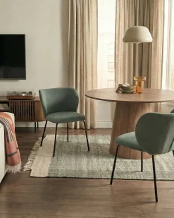 Set di 2 sedie da pranzo CALERA Tessuto Verde chiaro