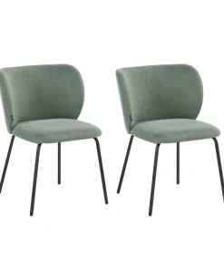 Set di 2 sedie da pranzo CALERA Tessuto Verde chiaro