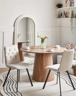 Set di 2 sedie da pranzo CARVER Tessuto Beige