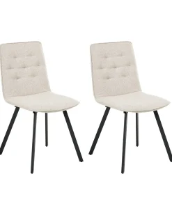 Set di 2 sedie da pranzo CARVER Tessuto Beige