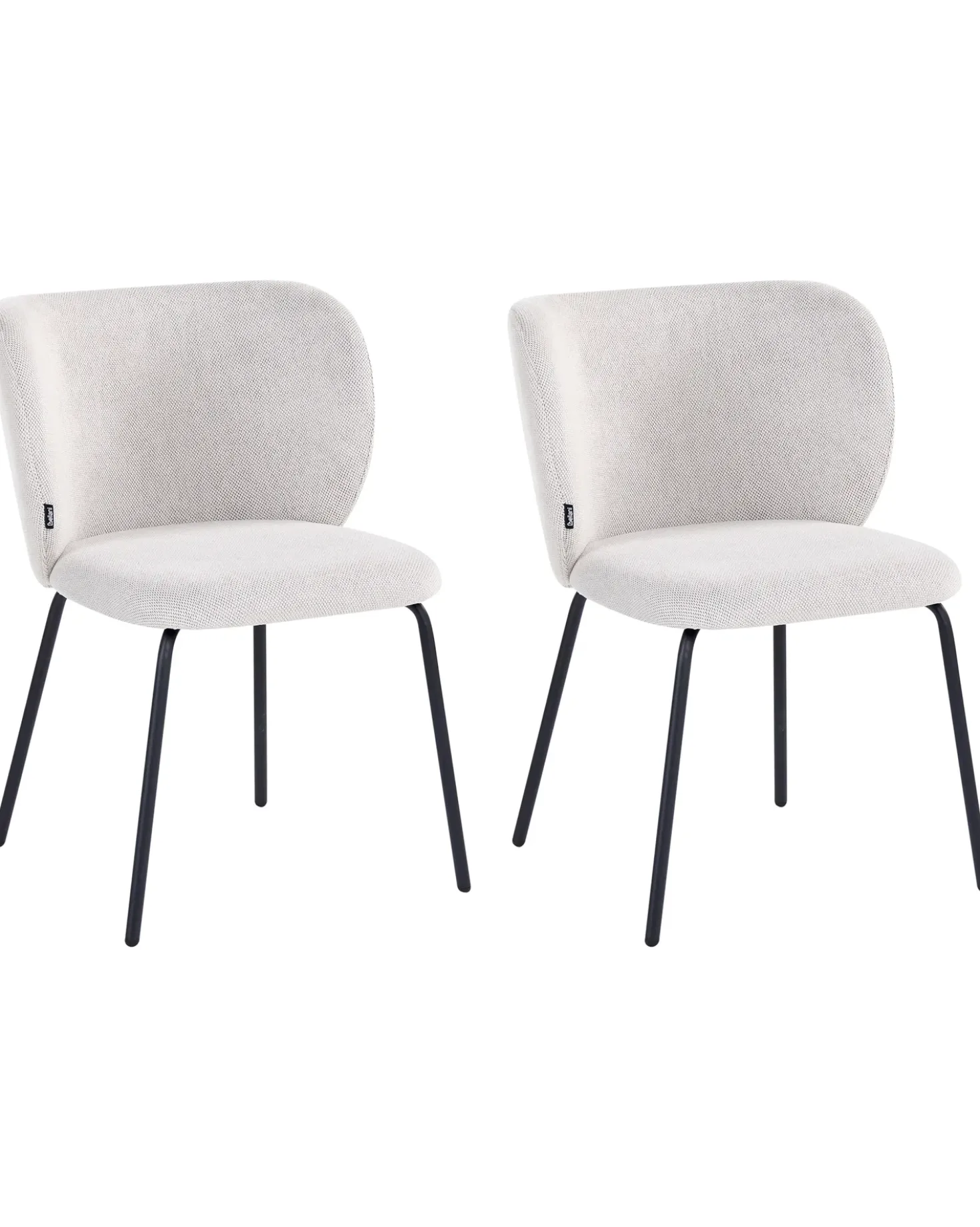 Set di 2 sedie da pranzo CALERA Tessuto Bianco sporco