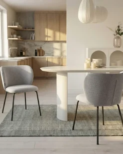 Set di 2 sedie da pranzo CALERA Tessuto Bianco sporco