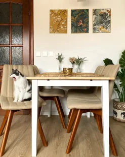 Set di 2 sedie da pranzo CALGARY Tessuto Beige sabbia