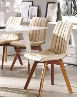 Set di 2 sedie da pranzo CALGARY Tessuto Beige sabbia