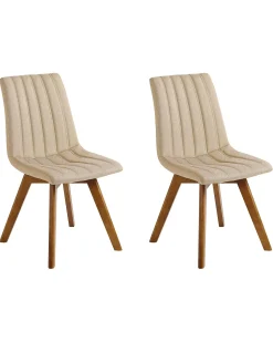Set di 2 sedie da pranzo CALGARY Tessuto Beige sabbia