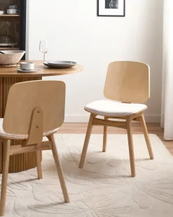 Set di 2 sedie da pranzo CHARLESTON Legno Marrone chiaro/Beige chiaro