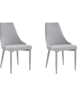 Set di 2 sedie da pranzo CAMINO Tessuto Grigio chiaro