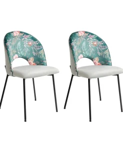Set di 2 sedie da pranzo COVELO Velluto Verde menta