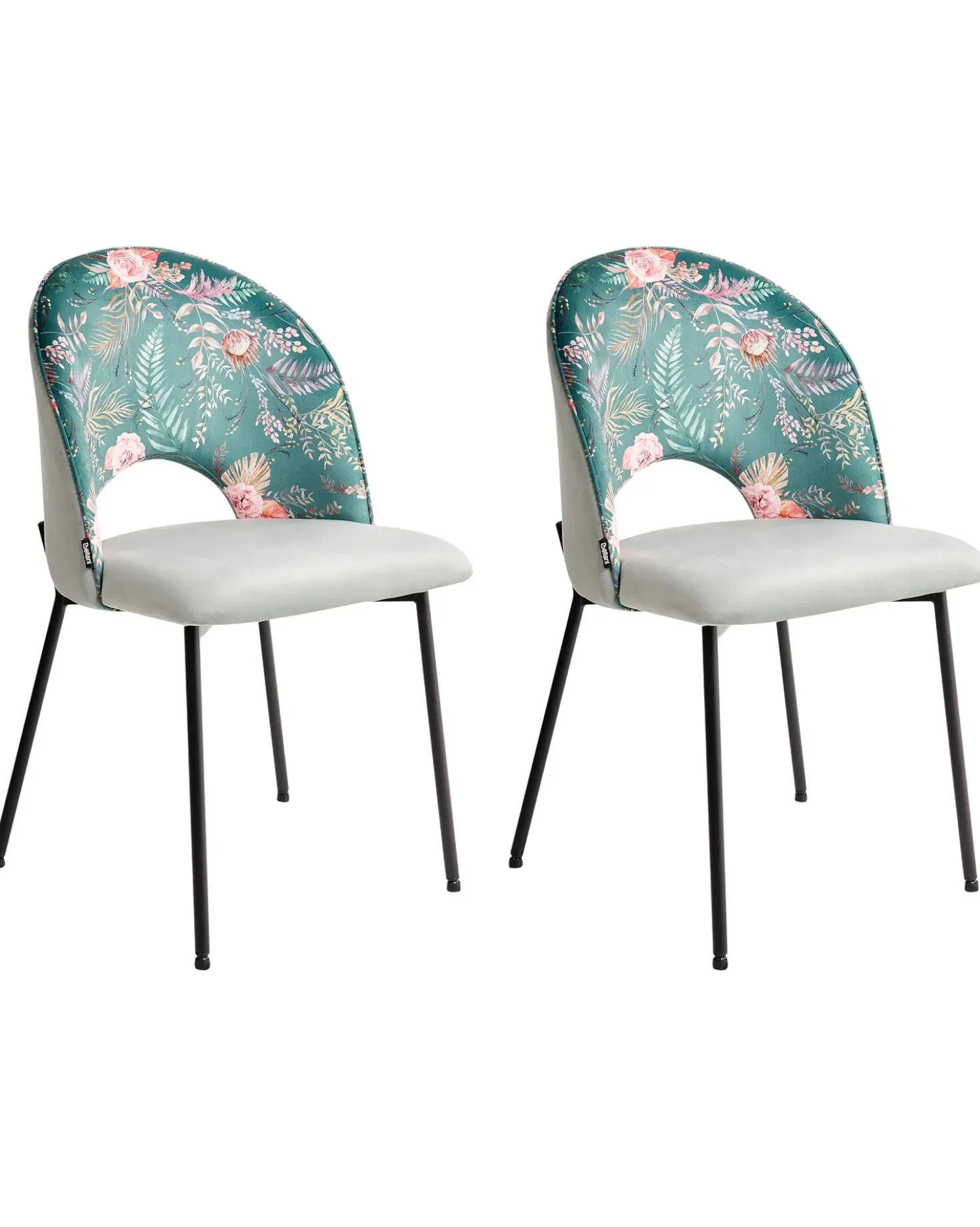 Set di 2 sedie da pranzo COVELO Velluto Verde menta