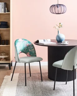 Set di 2 sedie da pranzo COVELO Velluto Verde menta