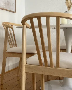 Set di 2 sedie da pranzo CRAIG Legno Marrone chiaro/Beige