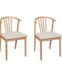 Set di 2 sedie da pranzo CRAIG Legno Marrone chiaro/Beige