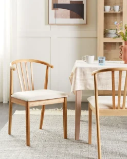 Set di 2 sedie da pranzo CRAIG Legno Marrone chiaro/Beige