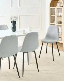 Set di 4 sedie da pranzo CRANDALL Tessuto Grigio chiaro