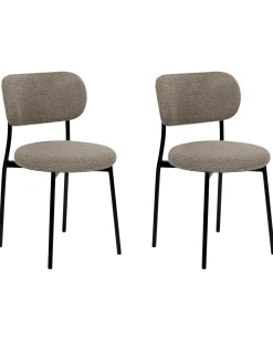 Set di 2 sedie da pranzo CASEY Bouclé Tortora