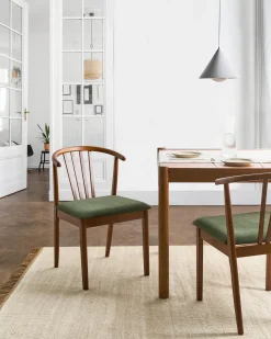 Set di 2 sedie da pranzo CRAIG Legno Marrone scuro/Verde