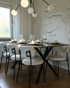 Set di 2 sedie da pranzo CASEY Bouclé Bianco sporco