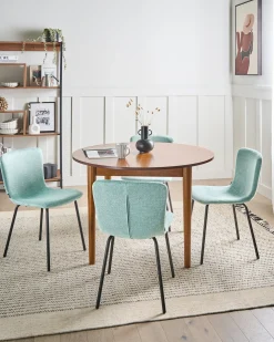 Set di 4 sedie da pranzo CALDWELL Tessuto Verde menta