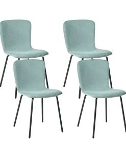 Set di 4 sedie da pranzo CALDWELL Tessuto Verde menta