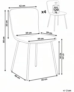 Set di 4 sedie da pranzo CALDWELL Tessuto Verde menta