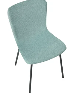 Set di 4 sedie da pranzo CALDWELL Tessuto Verde menta
