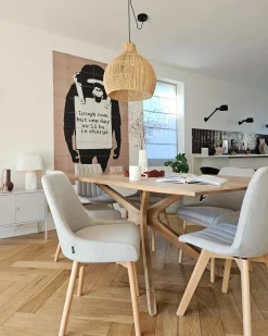 Set di 2 sedie da pranzo CALGARY Tessuto Grigio chiaro