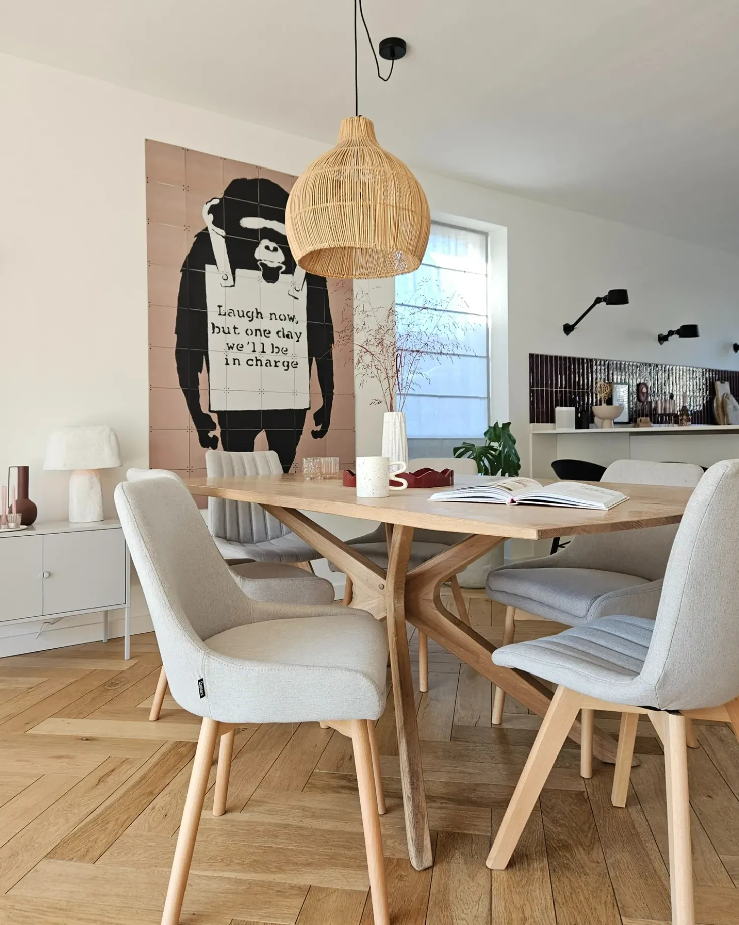 Set di 2 sedie da pranzo CALGARY Tessuto Grigio chiaro