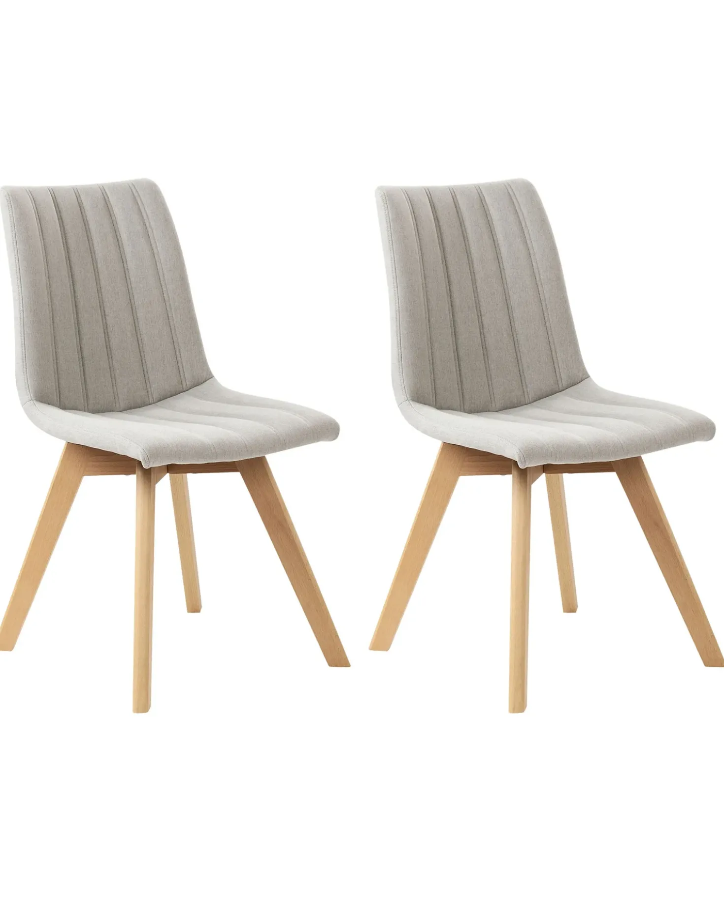 Set di 2 sedie da pranzo CALGARY Tessuto Grigio chiaro