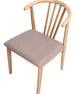 Set di 2 sedie da pranzo CRAIG Legno Marrone chiaro/Tortora