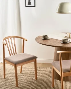 Set di 2 sedie da pranzo CRAIG Legno Marrone chiaro/Tortora
