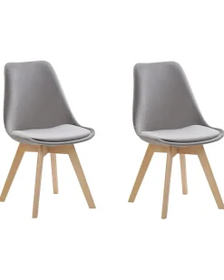 Set di 2 sedie da pranzo DAKOTA II Velluto Grigio