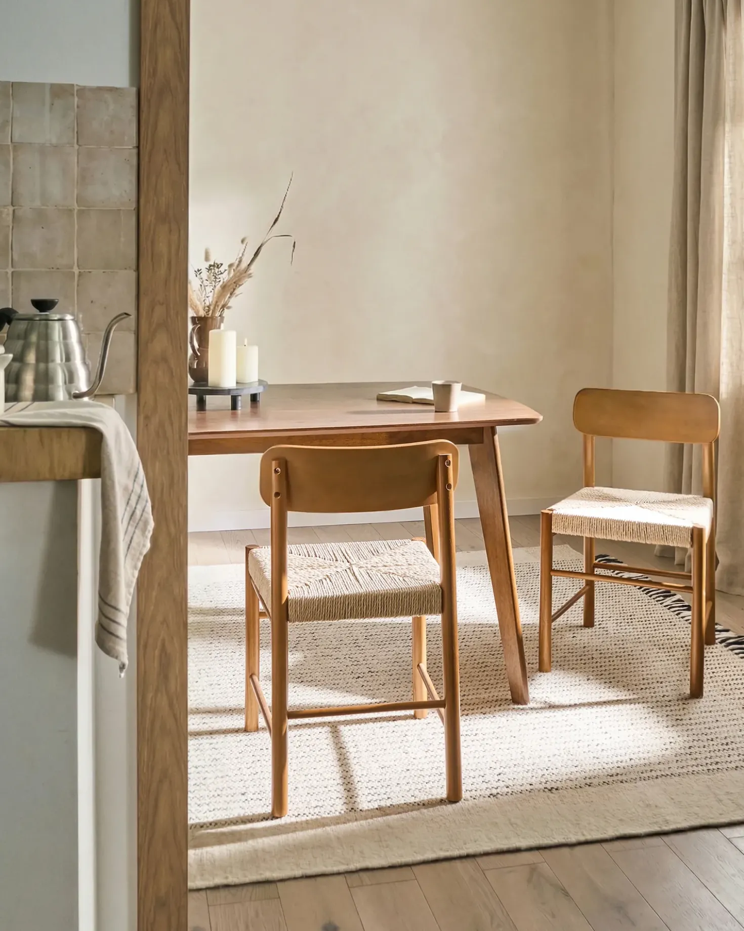 Set di 2 sedie da pranzo DIGNE Legno Marrone