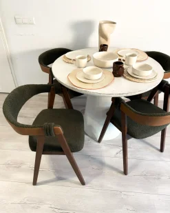 Set di 2 sedie da pranzo DAY Bouclé Marrone scuro/Verde