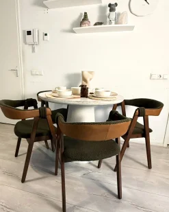 Set di 2 sedie da pranzo DAY Bouclé Marrone scuro/Verde