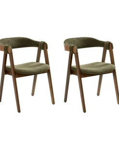 Set di 2 sedie da pranzo DAY Bouclé Marrone scuro/Verde
